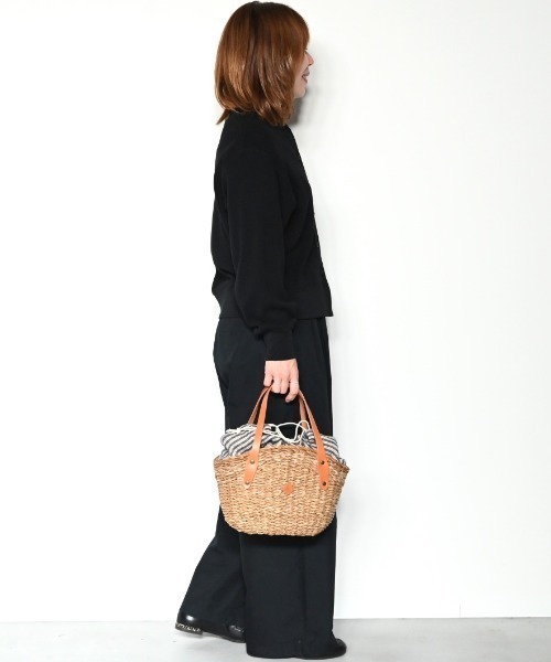 CLEDRAN(クレドラン)の「【本革ハンドル】CL3916 HAND&WORK EGG SHAPED BASKET(かごバッグ・レディース・ナチュラル/ブラック・FREE)」の11枚目の写真