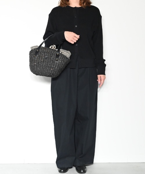 CLEDRAN(クレドラン)の「【本革ハンドル】CL3916 HAND&WORK EGG SHAPED BASKET(かごバッグ・レディース・ナチュラル/ブラック・FREE)」の10枚目の写真
