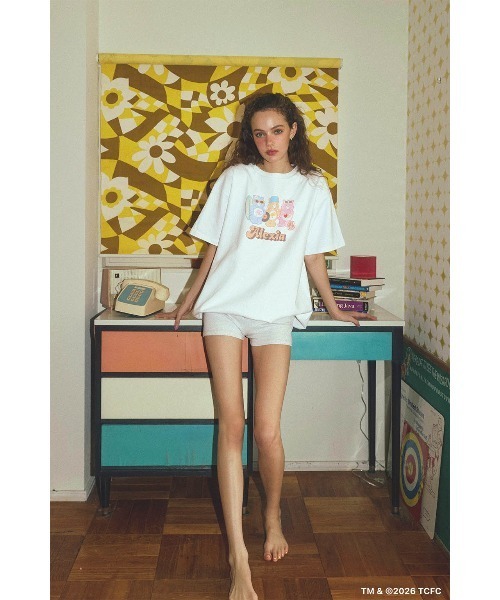 ALEXIA STAM（アリシアスタン）の「[Care Bears x ALEXIA STAM] Graphic Tee /ケアベアコラボ グラフィックTee（Tシャツ/カットソー・レディース・ホワイト/チャコールグレー・FREE）」の4枚目の写真