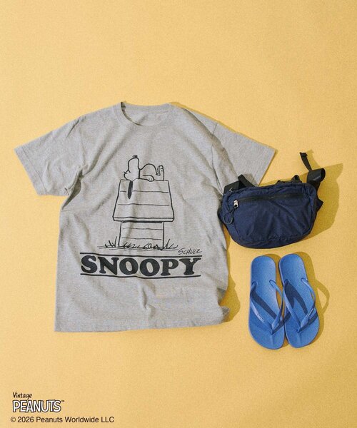 WHIMSIC(ウィムジック)の「【UNISEX/2サイズ展開】PEANUTS PRINT T-SHIRT(Tシャツ/カットソー・メンズ・ブラウン/ピンク/ホワイト/グレー/イエロー・1/2)」の2枚目の写真