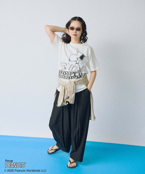 WHIMSIC(ウィムジック)の「【UNISEX/2サイズ展開】PEANUTS PRINT T-SHIRT(Tシャツ/カットソー・メンズ・ブラウン/ピンク/ホワイト/グレー/イエロー・1/2)」の20枚目の写真