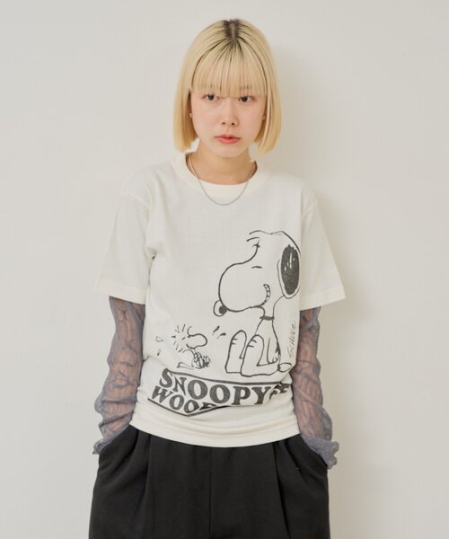 WHIMSIC(ウィムジック)の「【UNISEX/2サイズ展開】PEANUTS PRINT T-SHIRT(Tシャツ/カットソー・メンズ・ブラウン/ピンク/ホワイト/グレー/イエロー・1/2)」の21枚目の写真