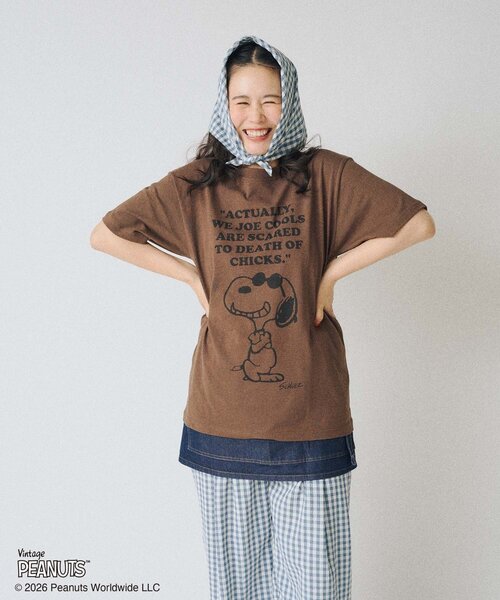 WHIMSIC(ウィムジック)の「【UNISEX/2サイズ展開】PEANUTS PRINT T-SHIRT(Tシャツ/カットソー・メンズ・ブラウン/ピンク/ホワイト/グレー/イエロー・1/2)」の18枚目の写真