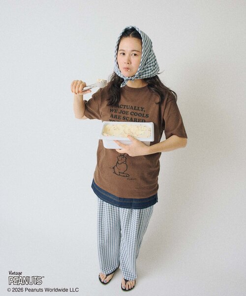 WHIMSIC(ウィムジック)の「【UNISEX/2サイズ展開】PEANUTS PRINT T-SHIRT(Tシャツ/カットソー・メンズ・ブラウン/ピンク/ホワイト/グレー/イエロー・1/2)」の20枚目の写真