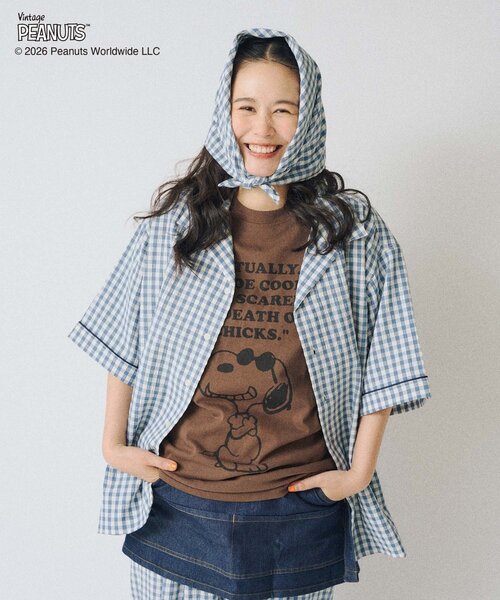 WHIMSIC(ウィムジック)の「【UNISEX/2サイズ展開】PEANUTS PRINT T-SHIRT(Tシャツ/カットソー・メンズ・ブラウン/ピンク/ホワイト/グレー/イエロー・1/2)」の21枚目の写真