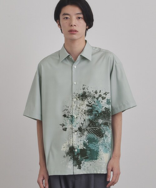 新品タグ付き　M.U.L. ダメージ半袖シャツ セール】サイドペイント半袖シャツ（シャツ/ブラウス）｜tk.TAKEO