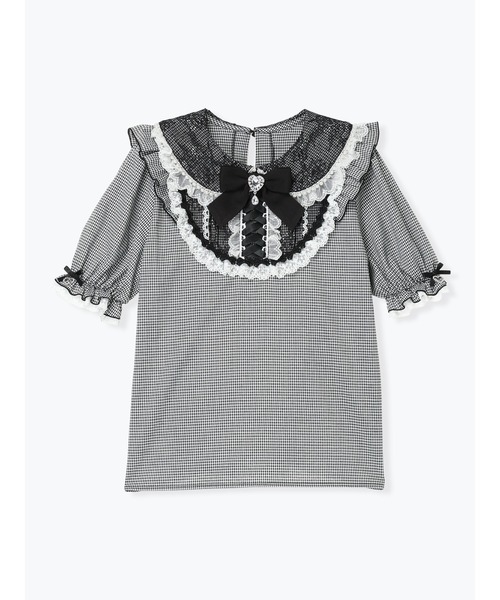 NOEMIE(ノエミー)の「ハートビジューヨークレースアップフリルブラウス(Tシャツ/カットソー・レディース・ブルー系その他/ピンク系その他・M)」の15枚目の写真