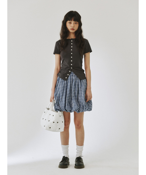 PLZPROJECT（プリーズプロジェクト）の「BALLOON SKIRT, BLUE CHECK（スカート・レディース・その他・FREE）」の2枚目の写真