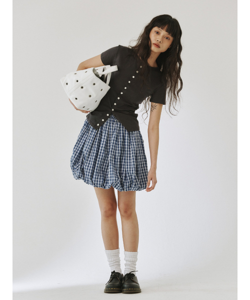PLZPROJECT（プリーズプロジェクト）の「BALLOON SKIRT, BLUE CHECK（スカート・レディース・その他・FREE）」の4枚目の写真