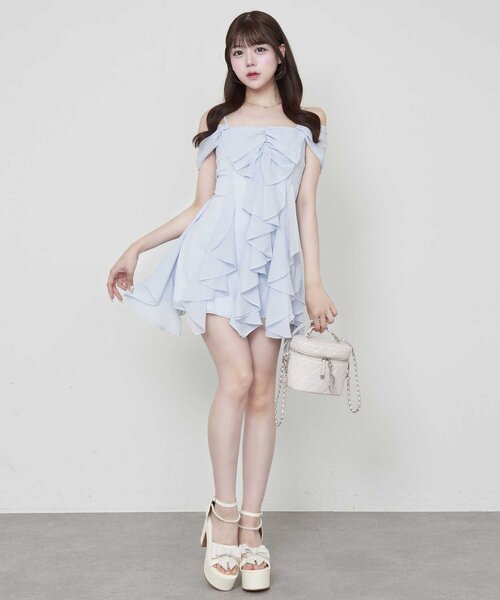 Belle Charme(ベルシャルム)の「【Belle Charme】Frill Cami Tunic Onepiece(ワンピース・レディース・ピンク/ブラック/サックスブルー・FREE)」の17枚目の写真