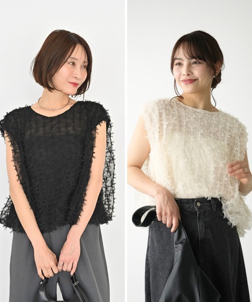 Ehre style(エーレスタイル)の「夏に活躍!大人のノースリシアートップス(キャミソール・レディース・ブラック/アイボリー・FREE)」の21枚目の写真