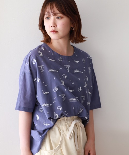 Emago（イマゴ）の「EMAGO ﾖｯﾄ刺繍ﾌﾞﾗｳｽ 5分袖（シャツ/ブラウス・レディース・パープル/グレー/ブラック・FREE）」の20枚目の写真