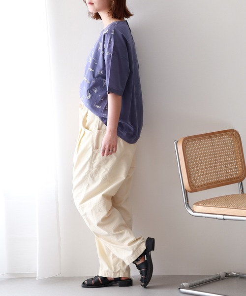 Emago（イマゴ）の「EMAGO ﾖｯﾄ刺繍ﾌﾞﾗｳｽ 5分袖（シャツ/ブラウス・レディース・パープル/グレー/ブラック・FREE）」の13枚目の写真