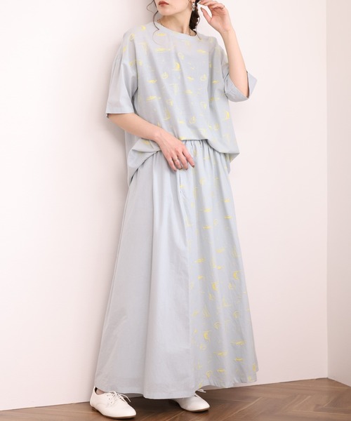 Emago（イマゴ）の「EMAGO ﾖｯﾄ刺繍ﾌﾞﾗｳｽ 5分袖（シャツ/ブラウス・レディース・パープル/グレー/ブラック・FREE）」の19枚目の写真