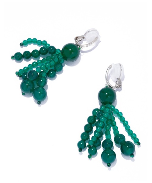 IRIS47（イリスフォーセブン）の「【IRIS 47】bundle earring green agate/バンドル イヤリング グリーンアゲート VSJ21（イヤリング・レディース・グリーン・FREE）」の2枚目の写真