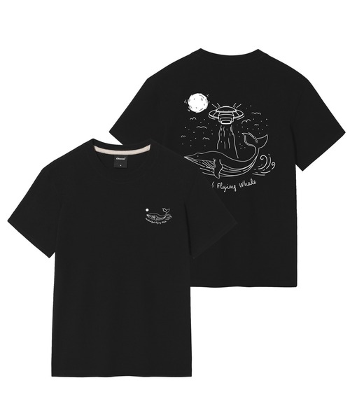 OKSTAR(オクスター)の「宇宙船クジラ半袖(Tシャツ/カットソー・レディース・ホワイト/ブラック/ネイビー/グレー/ダークグリーン/ダークブルー/クリーム/ライトグレー/ライトベージュ/ダークグレー/カーキ・SMALL/MEDIUM/LARGE/X-LARGE/2XL/3XL/4XL)」の2枚目の写真