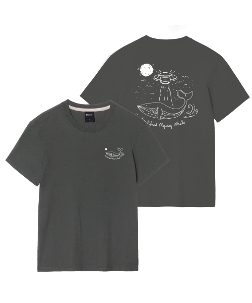 OKSTAR(オクスター)の「宇宙船クジラ半袖(Tシャツ/カットソー・レディース・ホワイト/ブラック/ネイビー/グレー/ダークグリーン/ダークブルー/クリーム/ライトグレー/ライトベージュ/ダークグレー/カーキ・SMALL/MEDIUM/LARGE/X-LARGE/2XL/3XL/4XL)」の14枚目の写真