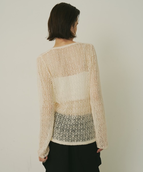 AIC.(エーアイシー)の「レース編みニットカーディガン(カーディガン/ボレロ・レディース・レッド/アイボリー/ブラック・FREE)」の12枚目の写真