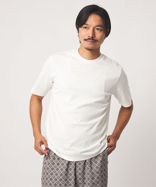 A DAY IN THE LIFE UNITED ARROWS(アデイインザライフユナイテッドアローズ)の「シルケット スラブポンチ ジャストカットソー<A DAY IN THE LIFE>(Tシャツ/カットソー・メンズ・ブラック/ホワイト/オリーブ・XL/L/M)」の1枚目の写真