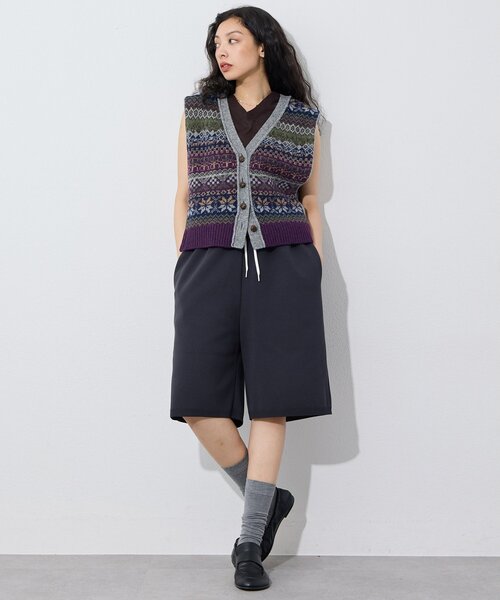 Whim Gazette（ウィムガゼット）の「【GEMINI】ニットショートパンツ（その他パンツ・レディース・ブラウン/チャコールグレー・FREE）」の8枚目の写真