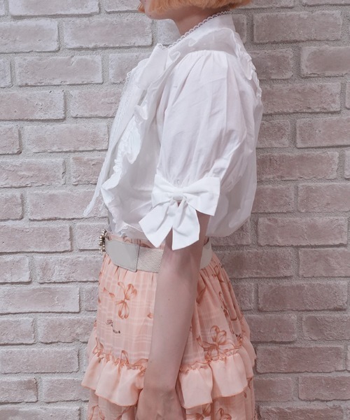 axes femme POETIQUE（アクシーズファムポエティック）の「トロワリボンＢＬ（シャツ/ブラウス・レディース・ミント/ブラック/ホワイト・MEDIUM）」の10枚目の写真
