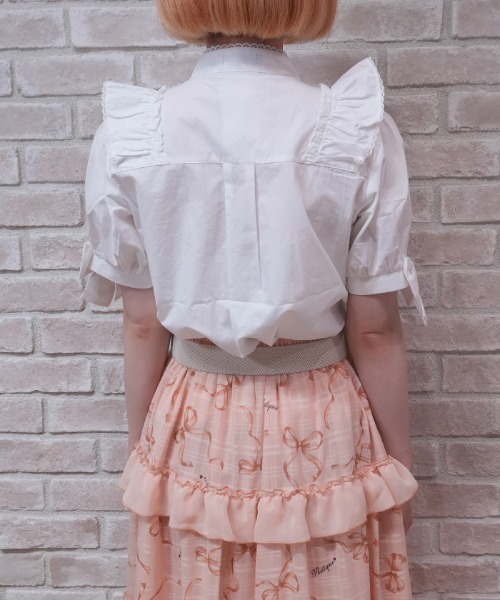 axes femme POETIQUE（アクシーズファムポエティック）の「トロワリボンＢＬ（シャツ/ブラウス・レディース・ミント/ブラック/ホワイト・MEDIUM）」の11枚目の写真