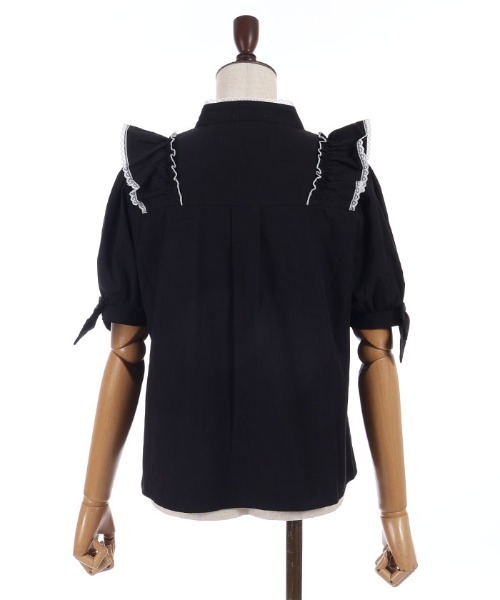 axes femme POETIQUE（アクシーズファムポエティック）の「トロワリボンＢＬ（シャツ/ブラウス・レディース・ミント/ブラック/ホワイト・MEDIUM）」の20枚目の写真