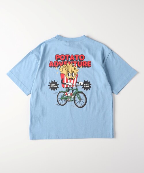 MPS(エムピーエス)の「MPS(エムピーエス)フードモチーフプリントTシャツ(Tシャツ/カットソー・キッズ・ホワイト系3/ブルー系5・12/13/14/11)」の1枚目の写真