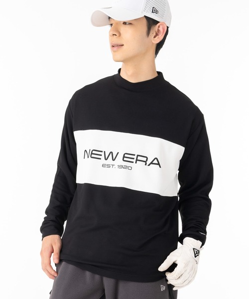 NEW ERA(ニューエラ)の「ニューエラゴルフ 長袖モックネックTシャツ ロンT 吸水速乾(ポロシャツ・メンズ・ブラック/ホワイト・L/XXL/XL/M)」の2枚目の写真