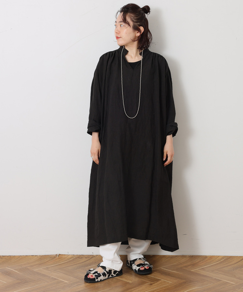 JOURNAL STANDARD LUXE(ジャーナルスタンダード ラックス)の「40リネン トニーワンピース(ワンピース・レディース・パープル/ベージュ/ブラック・FREE)」の4枚目の写真