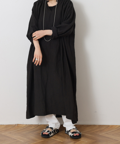 JOURNAL STANDARD LUXE(ジャーナルスタンダード ラックス)の「40リネン トニーワンピース(ワンピース・レディース・パープル/ベージュ/ブラック・FREE)」の5枚目の写真