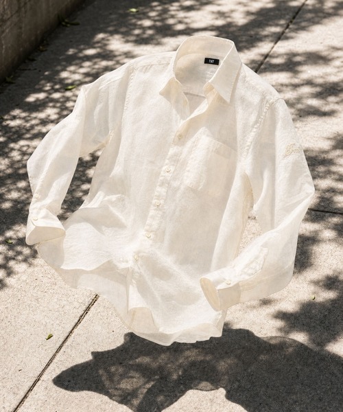 TMT(ティーエムティー)の「WASHER COTTON LINEN SHIRT(シャツ/ブラウス・メンズ・ホワイト/ベージュ/サックスブルー・MEDIUM/LARGE/X-LARGE)」の7枚目の写真