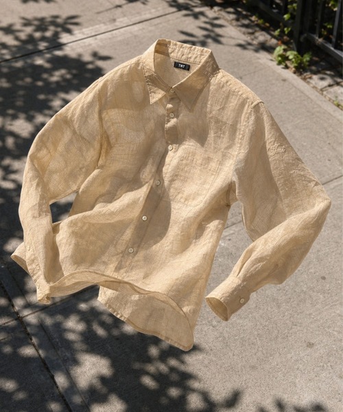 TMT(ティーエムティー)の「WASHER COTTON LINEN SHIRT(シャツ/ブラウス・メンズ・ホワイト/ベージュ/サックスブルー・MEDIUM/LARGE/X-LARGE)」の11枚目の写真