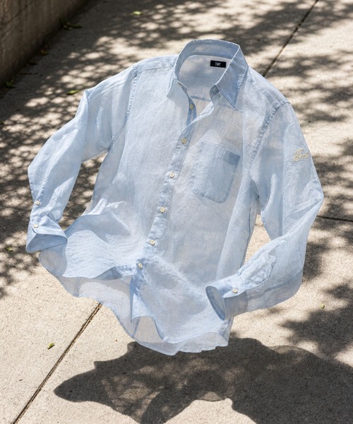 TMT(ティーエムティー)の「WASHER COTTON LINEN SHIRT(シャツ/ブラウス・メンズ・ホワイト/ベージュ/サックスブルー・MEDIUM/LARGE/X-LARGE)」の16枚目の写真