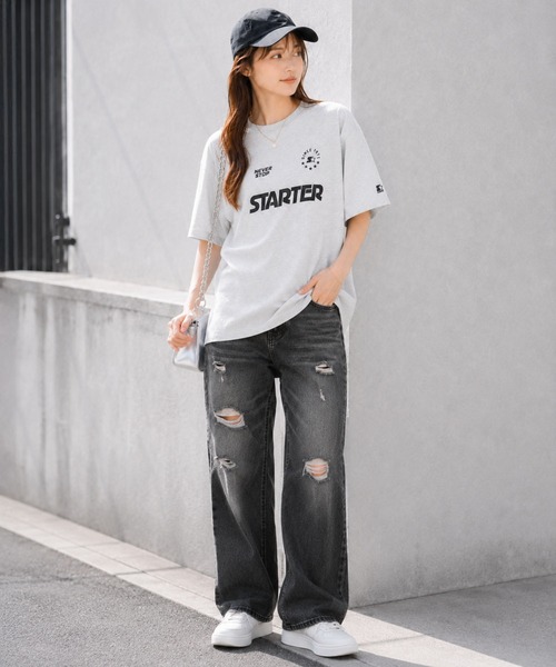 STARTER(スターター)の「STARTER スターター メンズ半袖Tシャツ デザインロゴ ゲームシャツ(Tシャツ/カットソー・メンズ・アッシュグレー/ブラック/ホワイト・M/L/XL)」の8枚目の写真