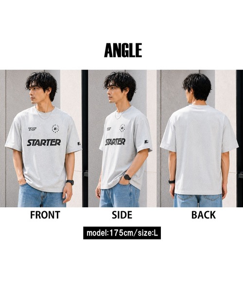 STARTER(スターター)の「STARTER スターター メンズ半袖Tシャツ デザインロゴ ゲームシャツ(Tシャツ/カットソー・メンズ・アッシュグレー/ブラック/ホワイト・M/L/XL)」の9枚目の写真