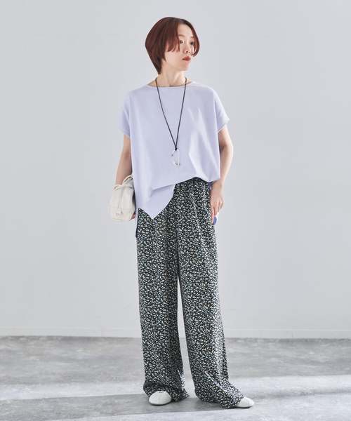 IENA（イエナ）の「《WEB限定/追加8》 コットンストレッチ NEOワイドクループルオーバー（ニット/セーター・レディース・チャコールグレー/ラベンダー・FREE）」の4枚目の写真