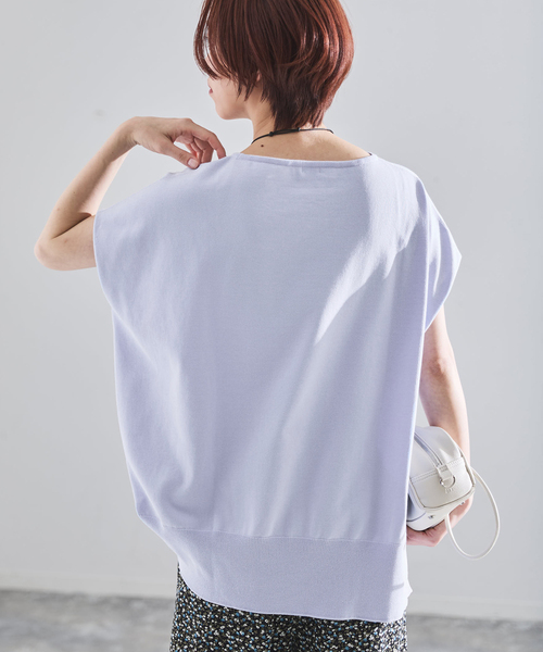 IENA（イエナ）の「《WEB限定/追加8》 コットンストレッチ NEOワイドクループルオーバー（ニット/セーター・レディース・チャコールグレー/ラベンダー・FREE）」の13枚目の写真