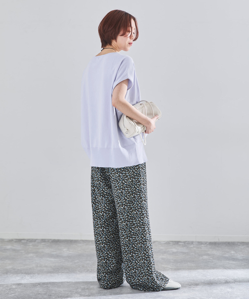 IENA（イエナ）の「《WEB限定/追加8》 コットンストレッチ NEOワイドクループルオーバー（ニット/セーター・レディース・チャコールグレー/ラベンダー・FREE）」の18枚目の写真