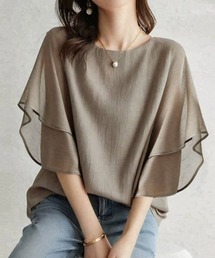 シフォンフレアスリーブブラウス