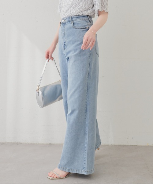 natural couture(ナチュラルクチュール)の「ゆるストレートストレッチセルフカットデニムパンツ(デニムパンツ・レディース・サックスブルー/ブルー/ブラウン・MEDIUM/SMALL/LARGE)」の18枚目の写真