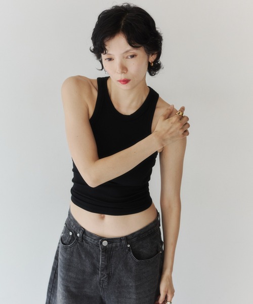 VION(ヴィオン)の「アメリカンスリーブタンクトップ / American Sleeve Tank Top(タンクトップ・レディース・ワイン/ホワイト/ブラック・FREE)」の12枚目の写真