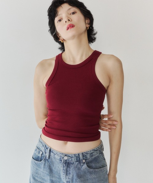 VION(ヴィオン)の「アメリカンスリーブタンクトップ / American Sleeve Tank Top(タンクトップ・レディース・ワイン/ホワイト/ブラック・FREE)」の9枚目の写真