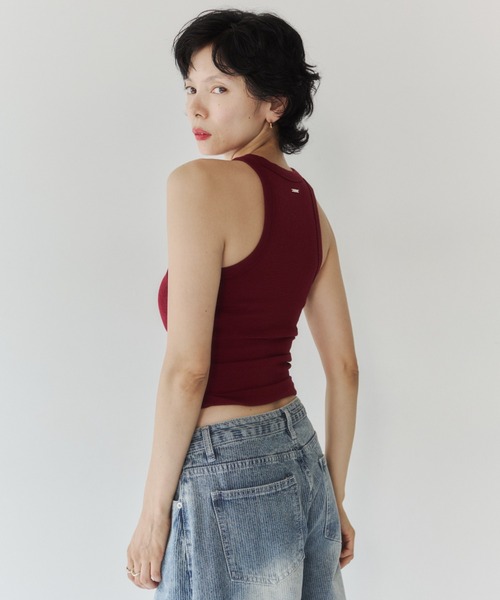 VION(ヴィオン)の「アメリカンスリーブタンクトップ / American Sleeve Tank Top(タンクトップ・レディース・ワイン/ホワイト/ブラック・FREE)」の8枚目の写真