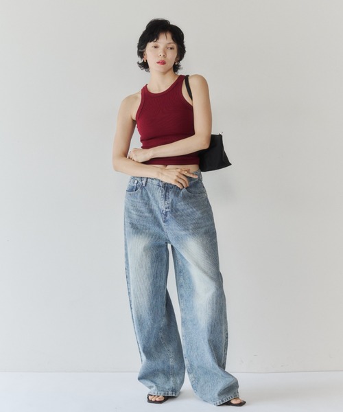 VION(ヴィオン)の「アメリカンスリーブタンクトップ / American Sleeve Tank Top(タンクトップ・レディース・ワイン/ホワイト/ブラック・FREE)」の6枚目の写真