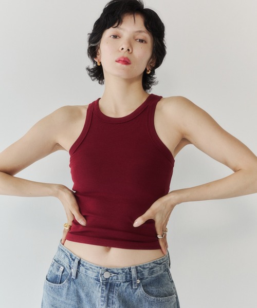 VION(ヴィオン)の「アメリカンスリーブタンクトップ / American Sleeve Tank Top(タンクトップ・レディース・ワイン/ホワイト/ブラック・FREE)」の4枚目の写真