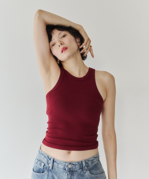 VION(ヴィオン)の「アメリカンスリーブタンクトップ / American Sleeve Tank Top(タンクトップ・レディース・ワイン/ホワイト/ブラック・FREE)」の5枚目の写真