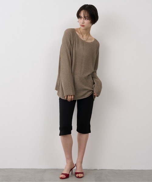 NUJOH(ヌゾ)の「Sheer Loose Knit Pullover / シアールーズニットプルオーバー(ニット/セーター・レディース・ベージュ/ホワイト/ライトブルー/ブラウン/ブラック/オリーブ・FREE)」の22枚目の写真