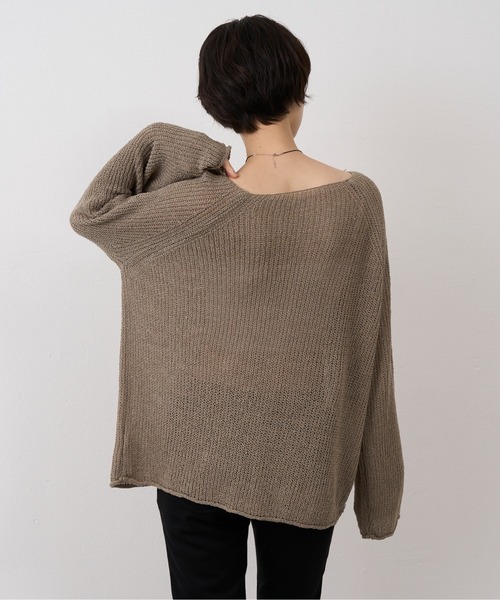 NUJOH(ヌゾ)の「Sheer Loose Knit Pullover / シアールーズニットプルオーバー(ニット/セーター・レディース・ベージュ/ホワイト/ライトブルー/ブラウン/ブラック/オリーブ・FREE)」の20枚目の写真