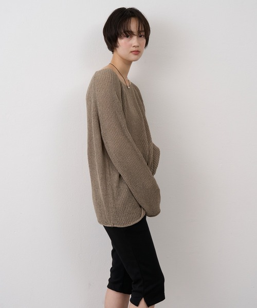 NUJOH(ヌゾ)の「Sheer Loose Knit Pullover / シアールーズニットプルオーバー(ニット/セーター・レディース・ベージュ/ホワイト/ライトブルー/ブラウン/ブラック/オリーブ・FREE)」の18枚目の写真